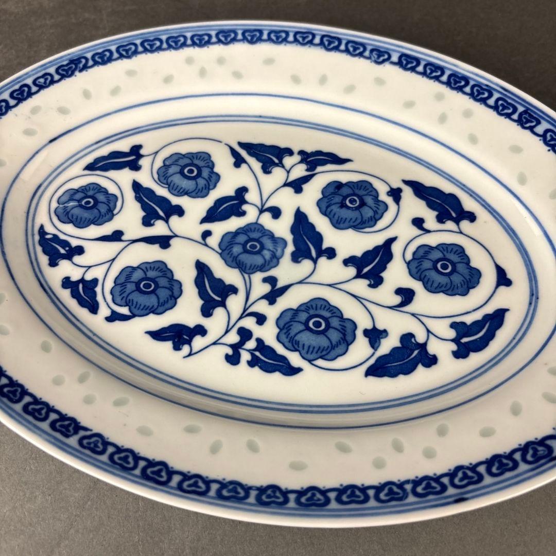 中国　景徳鎮製　蛍　楕円　皿　６客