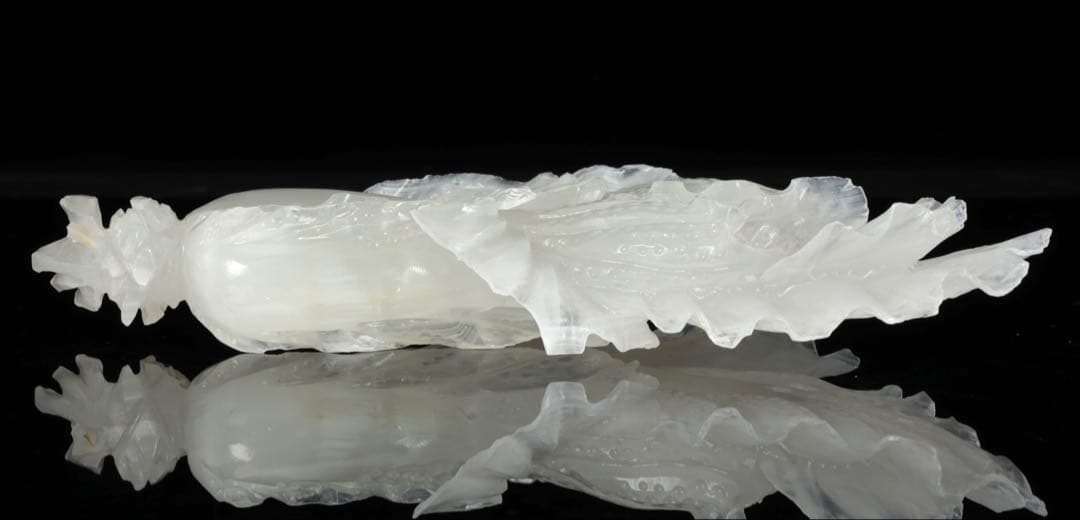 中国美術 白玉彫刻 白菜 置物 飾石 天然石 縁起物 開運 古玩 古美術 骨董品