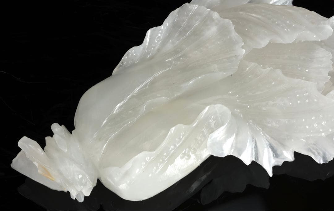 中国美術 白玉彫刻 白菜 置物 飾石 天然石 縁起物 開運 古玩 古美術 骨董品