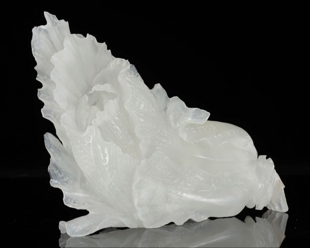 中国美術 白玉彫刻 白菜 置物 飾石 天然石 縁起物 開運 古玩 古美術 骨董品