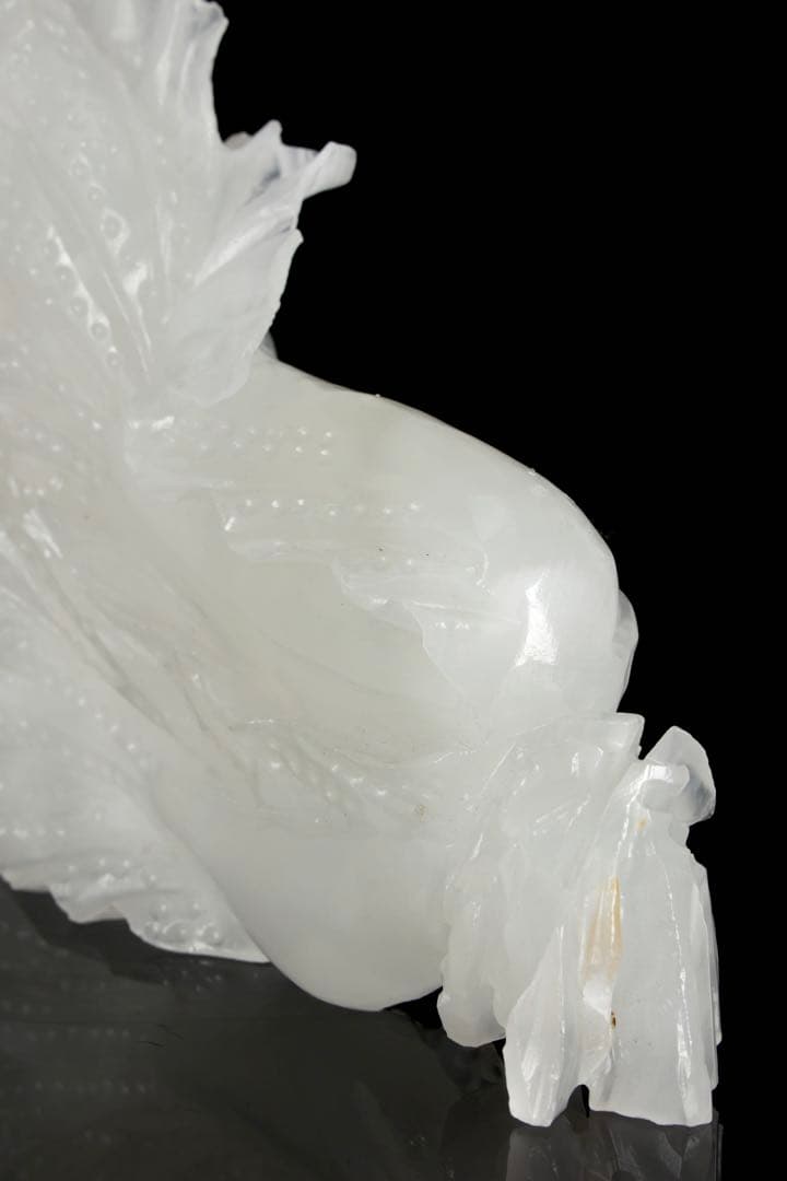 中国美術 白玉彫刻 白菜 置物 飾石 天然石 縁起物 開運 古玩 古美術 骨董品