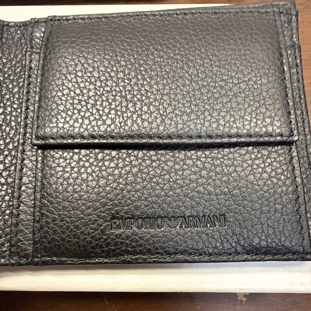 多少の値下げ可 未使用美品EMPORIO ARMANI ブラックレザー財布