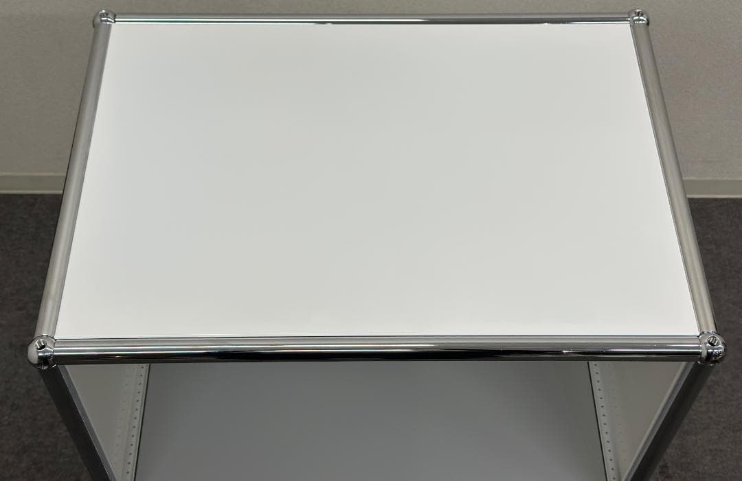 ■USMハラー■スリム　オープンシェルフ　1列3段　ホワイト×ライトグレー