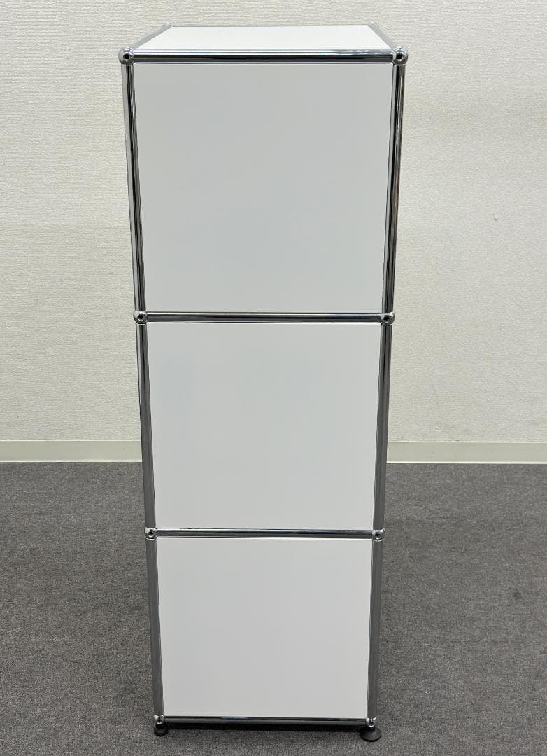 ■USMハラー■スリム　オープンシェルフ　1列3段　ホワイト×ライトグレー