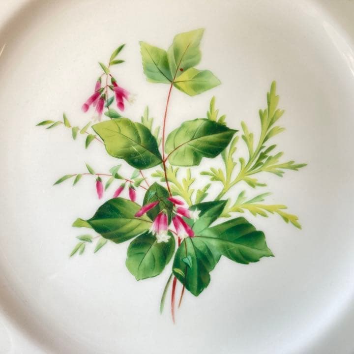 ミントン　ターコイズブルー　植物絵図飾皿　エナメル七宝金彩装飾　プレート　大皿