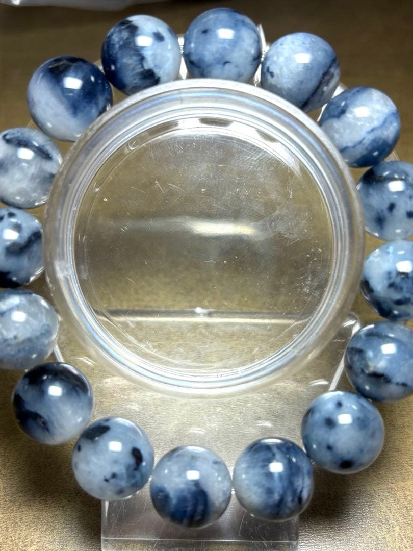 【再入荷】ブルーラビットヘアー千層ブレスレット13㎜（新品未使用）内径17