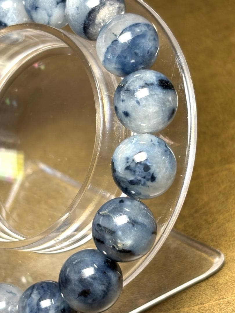 【再入荷】ブルーラビットヘアー千層ブレスレット13㎜（新品未使用）内径17