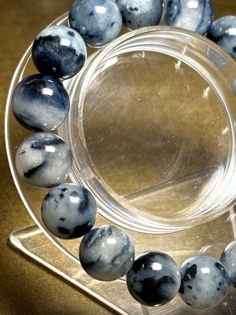 【再入荷】ブルーラビットヘアー千層ブレスレット13㎜（新品未使用）内径17