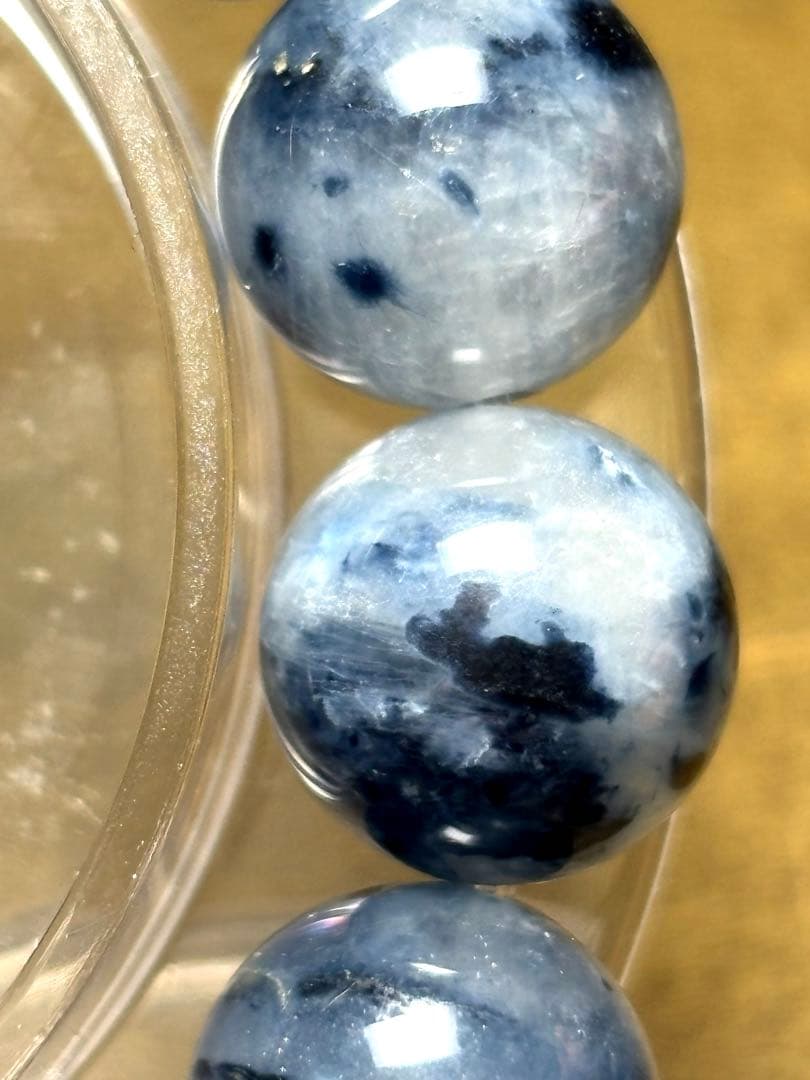 【再入荷】ブルーラビットヘアー千層ブレスレット13㎜（新品未使用）内径17