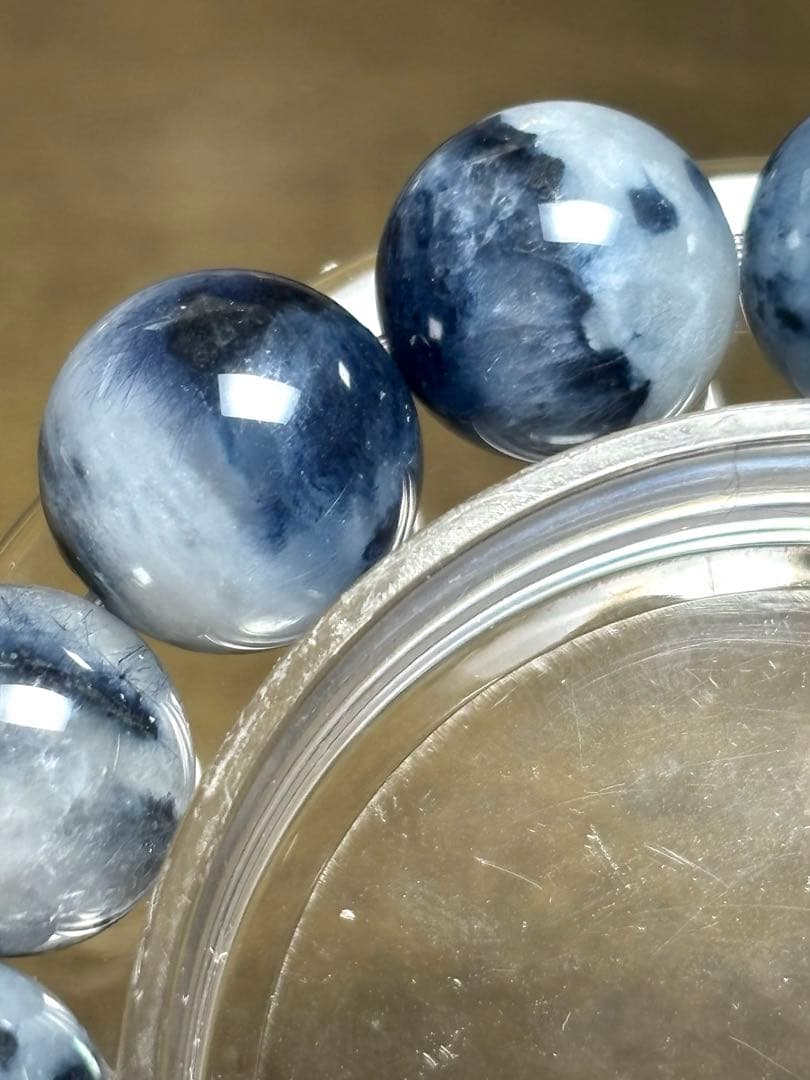 【再入荷】ブルーラビットヘアー千層ブレスレット13㎜（新品未使用）内径17