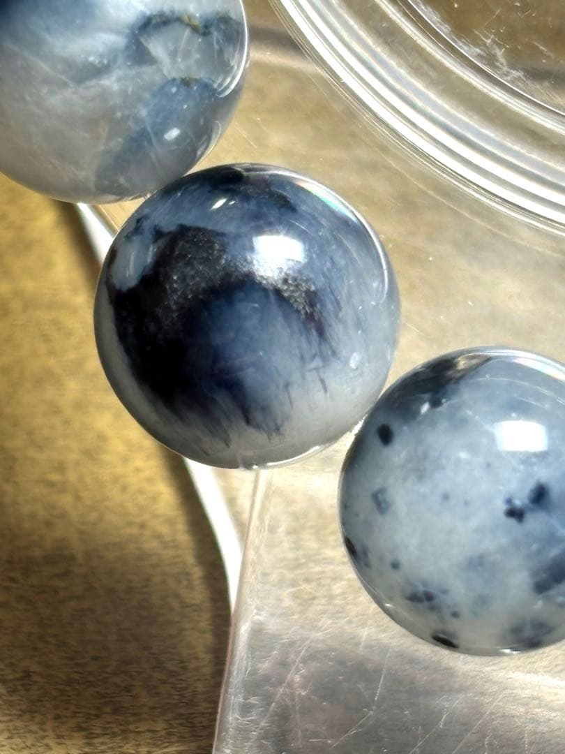 【再入荷】ブルーラビットヘアー千層ブレスレット13㎜（新品未使用）内径17