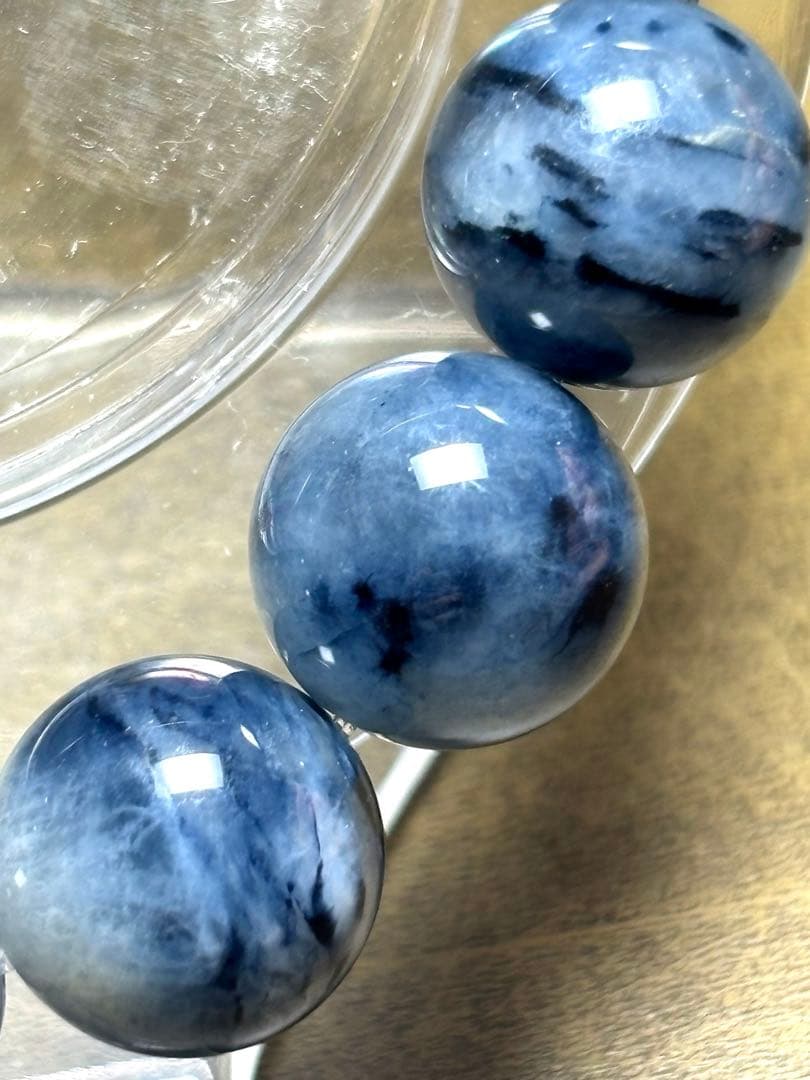 【再入荷】ブルーラビットヘアー千層ブレスレット13㎜（新品未使用）内径17