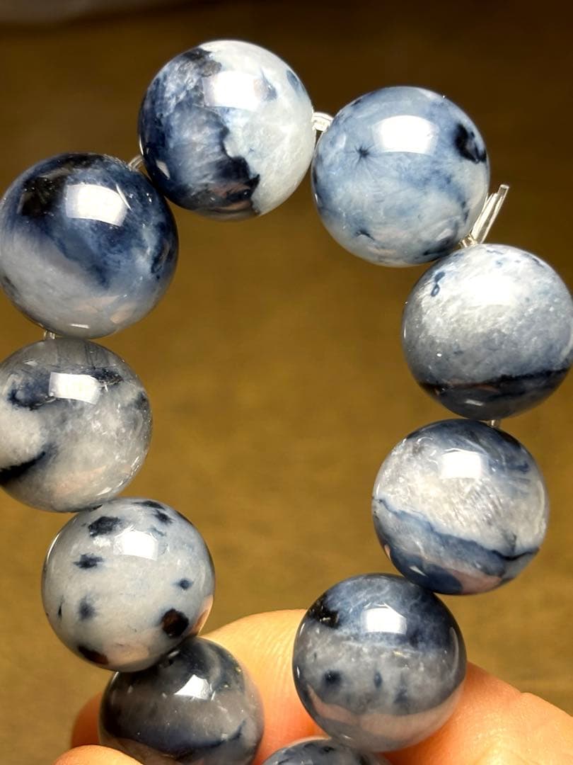 【再入荷】ブルーラビットヘアー千層ブレスレット13㎜（新品未使用）内径17