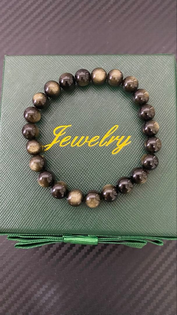 テラヘルツ照射　ブレスレット 黒と金