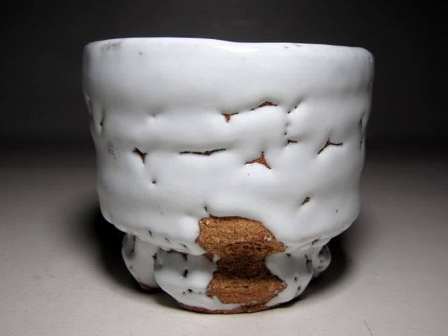 人間国宝 十一代 三輪休雪 萩焼盃 温もりのある手取りの逸品　　　　e63