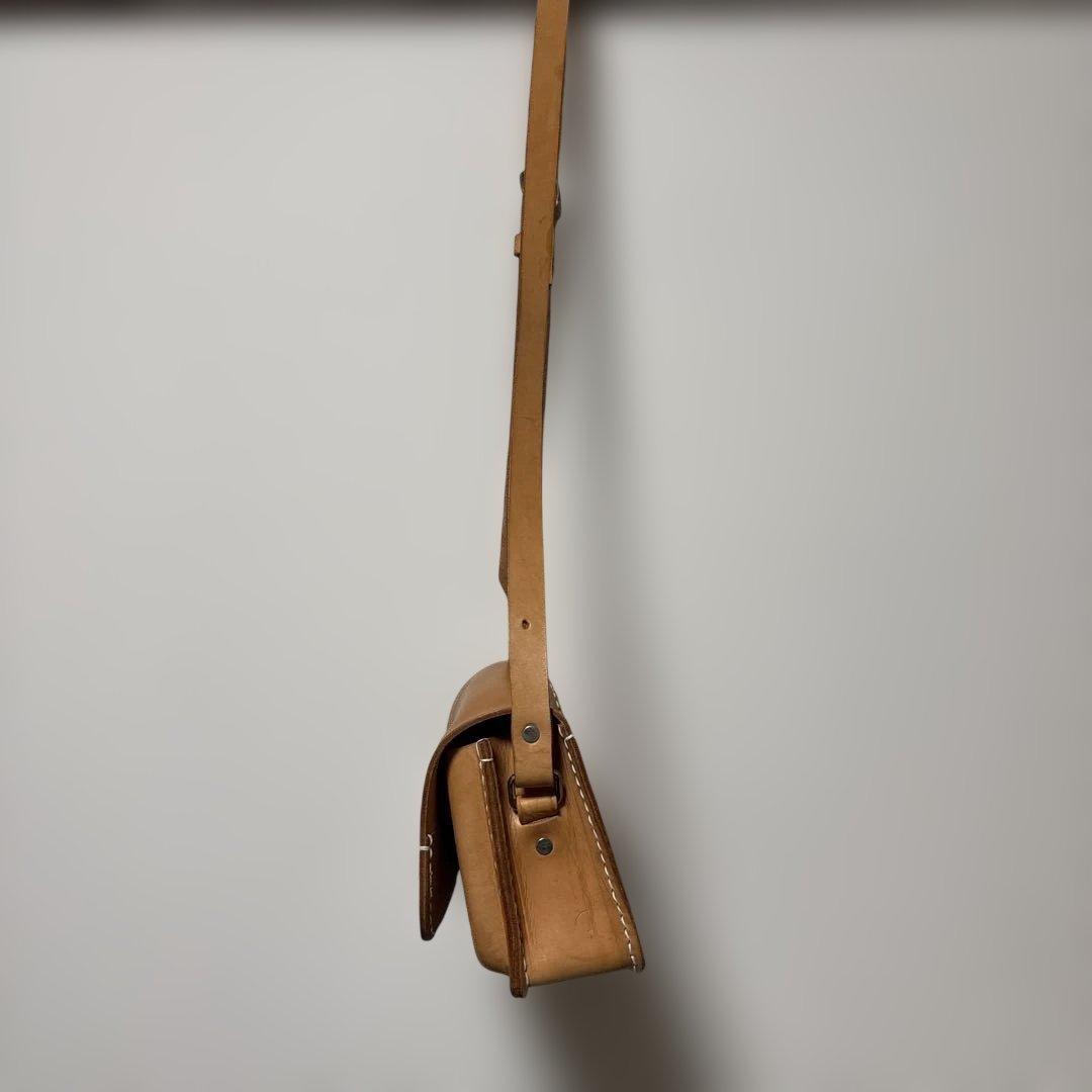 栃木レザー　ヌメ革　ショルダーバッグ　ハンドメイド