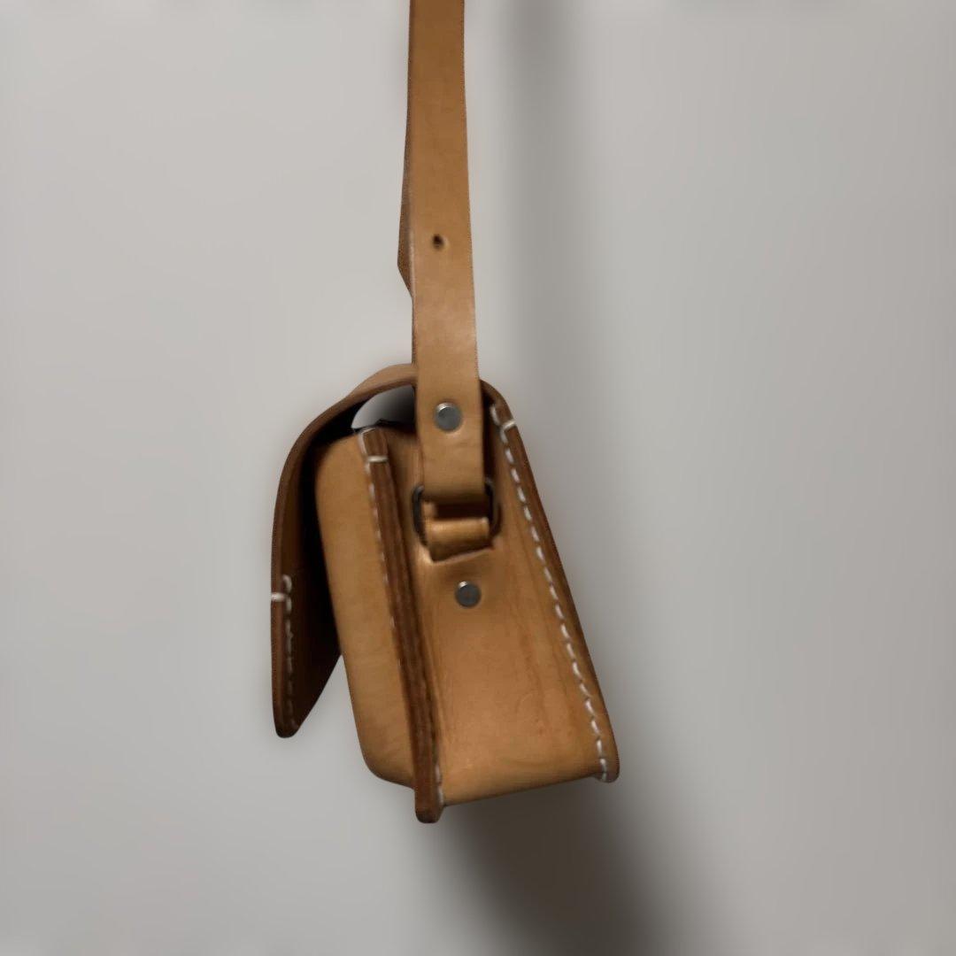 栃木レザー　ヌメ革　ショルダーバッグ　ハンドメイド