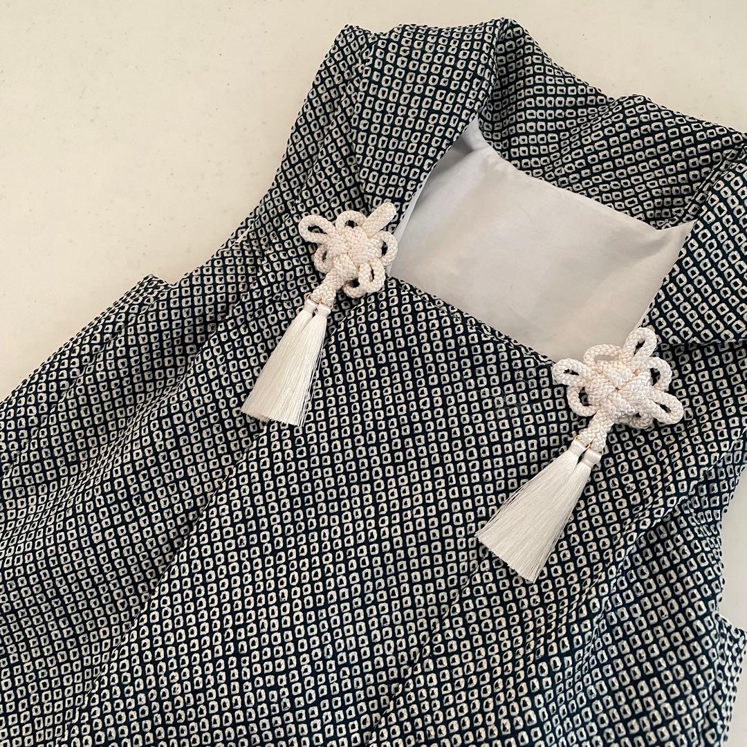 美品　七五三　3歳　男の子　正絹アンティークお着物セット　正絹総絞り被布