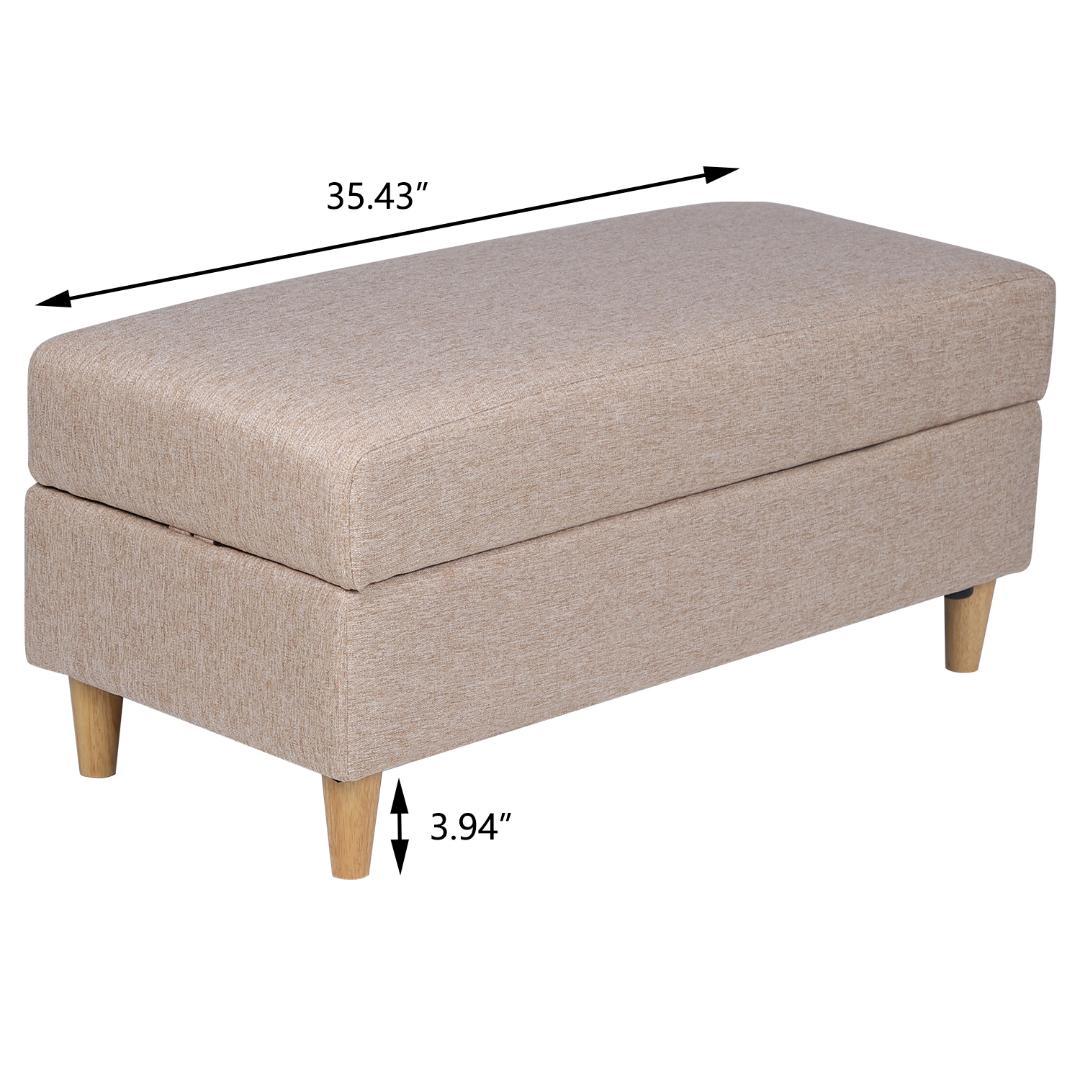 ソファ足踏み 履物台 収納スツール 多機能一体型 ライトグレ