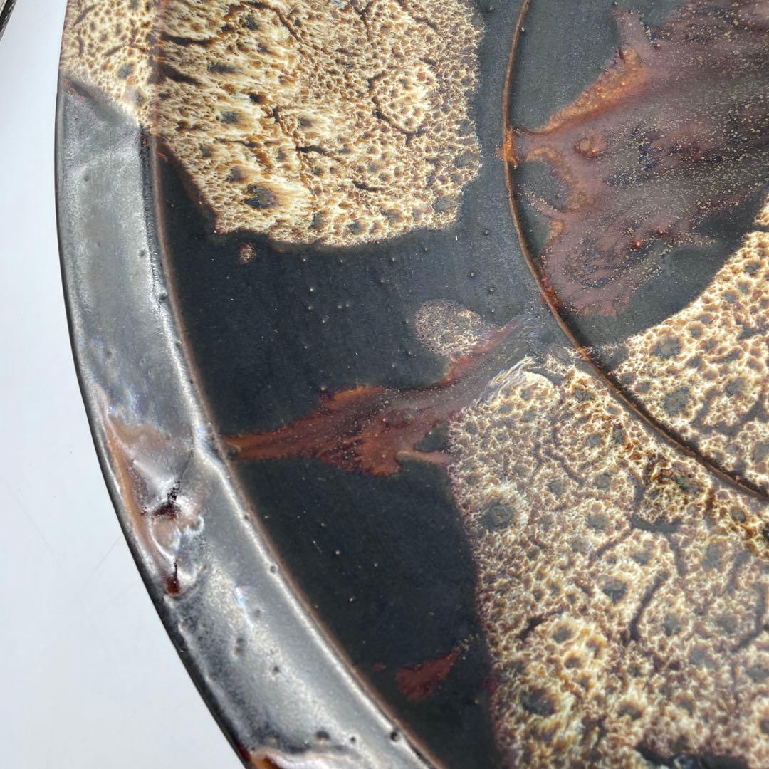 鳥取民藝　牛ノ戸焼中井窯先代　大皿47cm、6.6kg 飾り皿