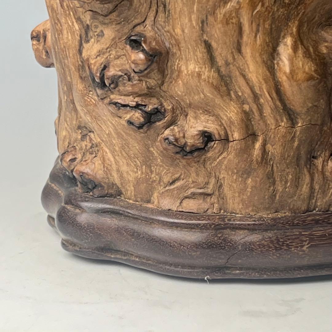 自然木の質感が魅力で優美な逸品 唐物 玉杢筆筒 文房四宝 中国美術