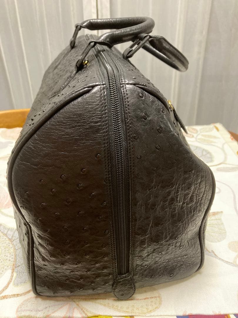 ボストンバッグ　オーストリッチ　美品