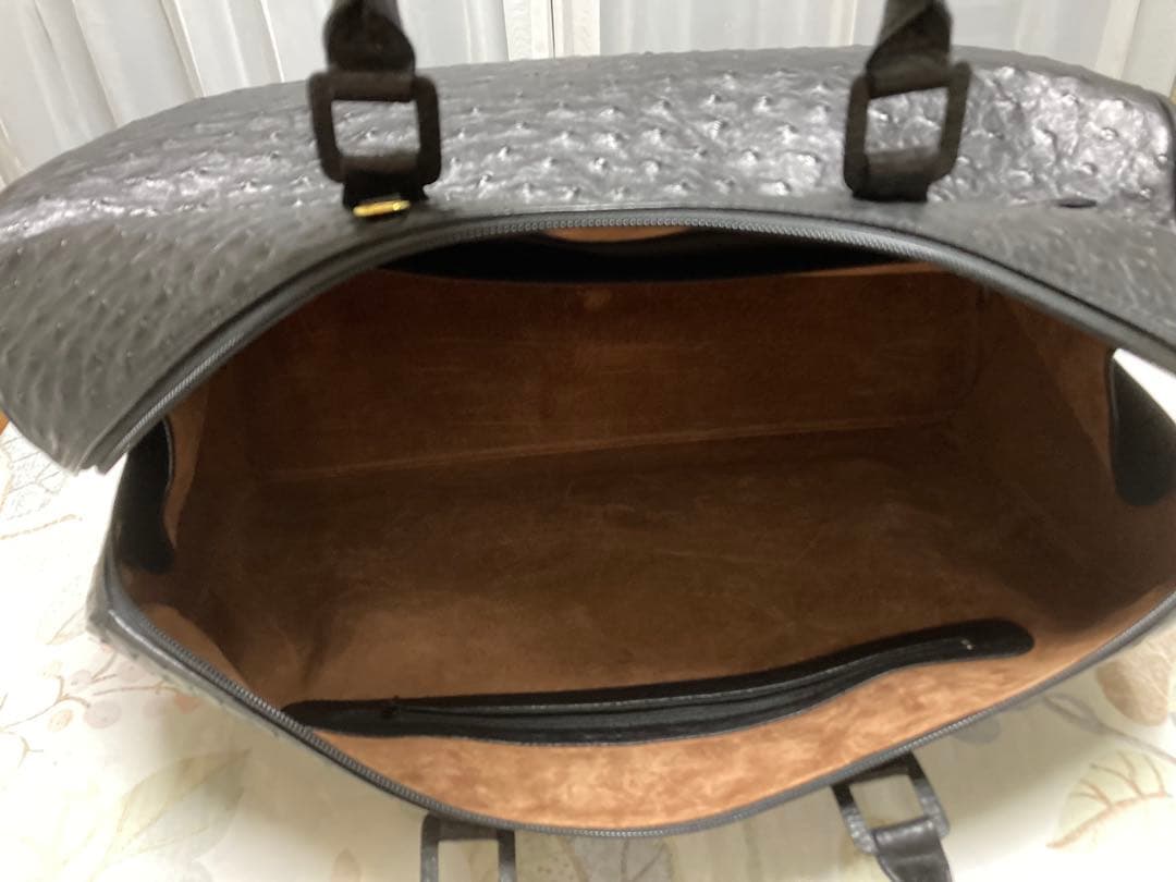 ボストンバッグ　オーストリッチ　美品