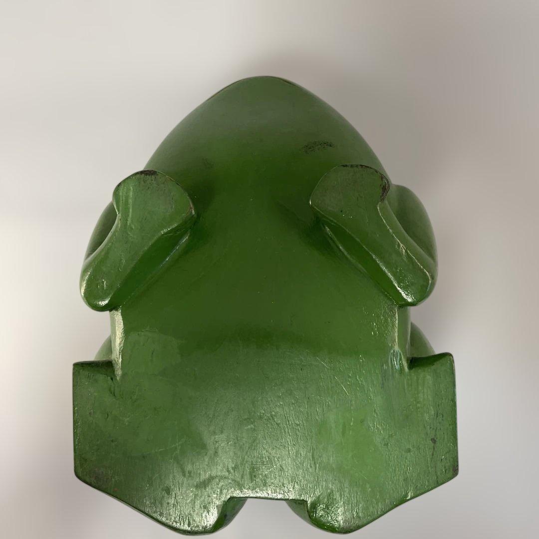 ヴィンテージ】カエルの木彫り 一木造 小物入れ オブジェ