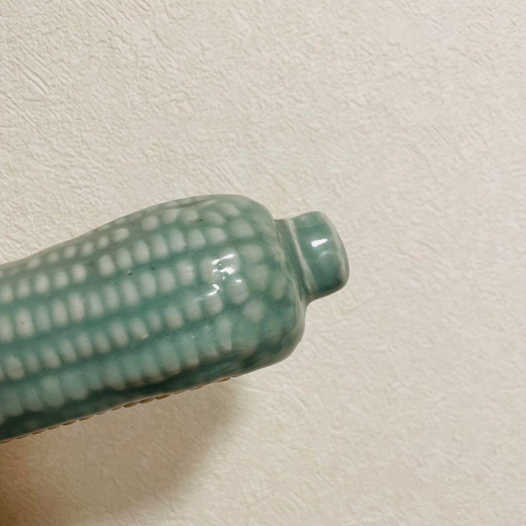 トウモロコシ型陶器置物 リス付き