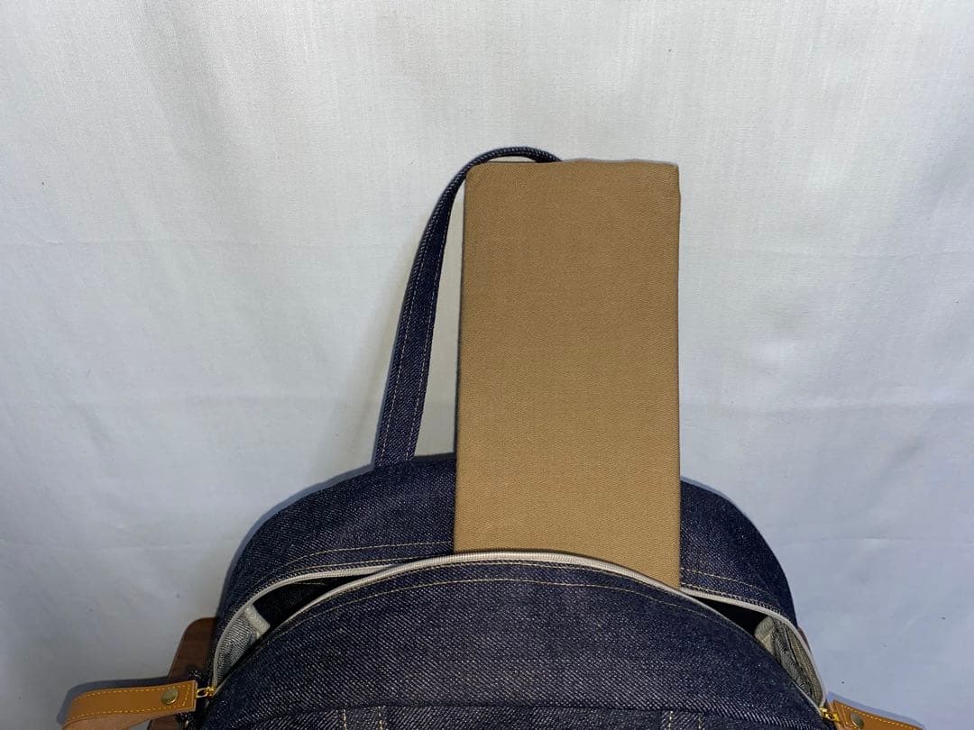 ☆岡山デニム☆トラ猫☆ステンシル☆扇型☆4wayボストンバッグ