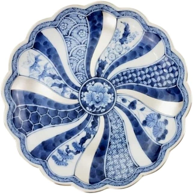 値下げ　新品　林九郎窯　藍青　銀彩　祥瑞　プレート　24.5cm　皿　②