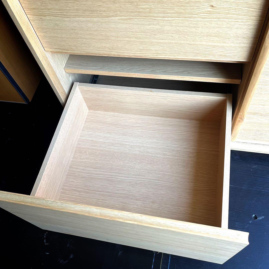 取付無料！カリモク ET4415 天然木北欧風ナチュラルキッチンボード 食器棚✨