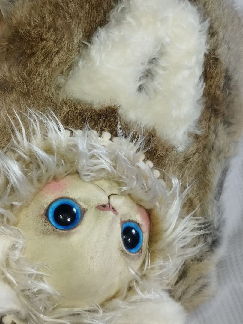 Cuddle a Fluffy 福寿 梨理 作家様 かごバッグ 猫 創作人形