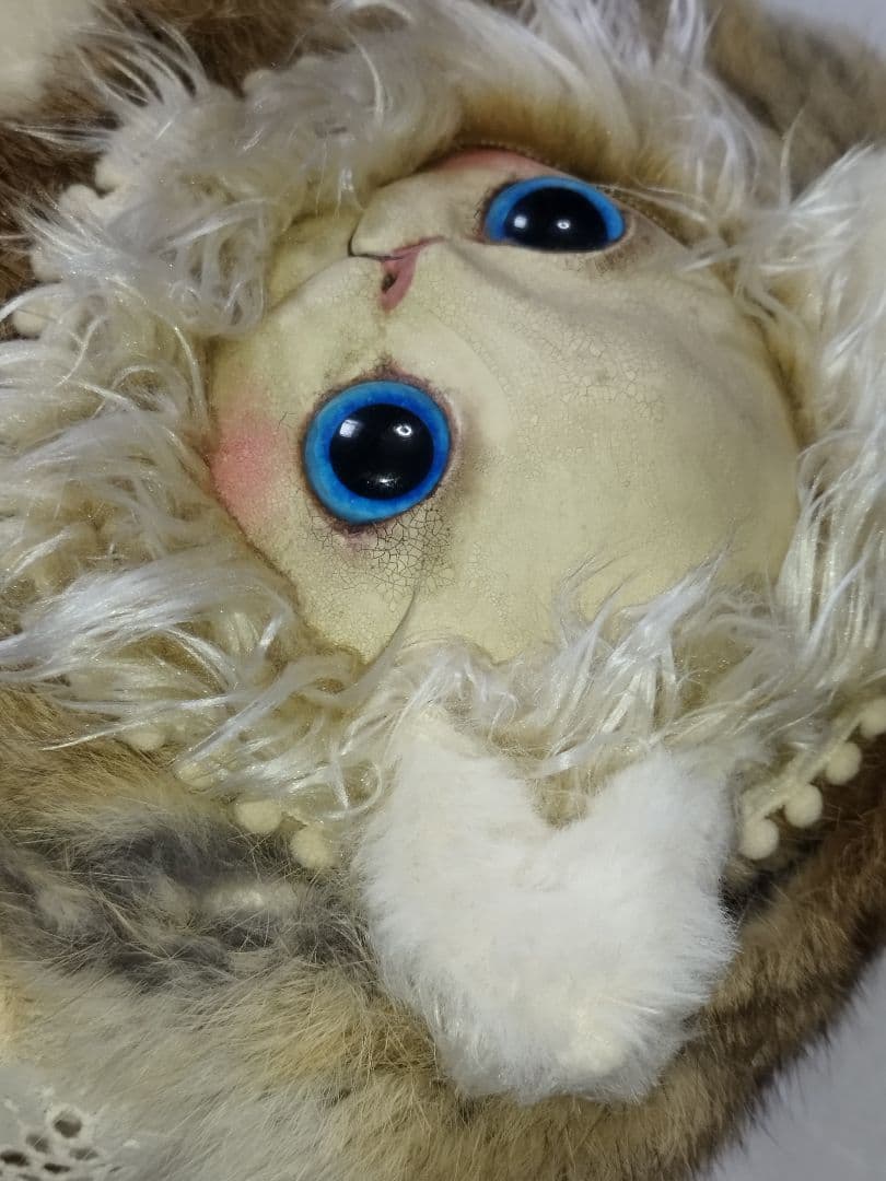 Cuddle a Fluffy 福寿 梨理 作家様 かごバッグ 猫 創作人形