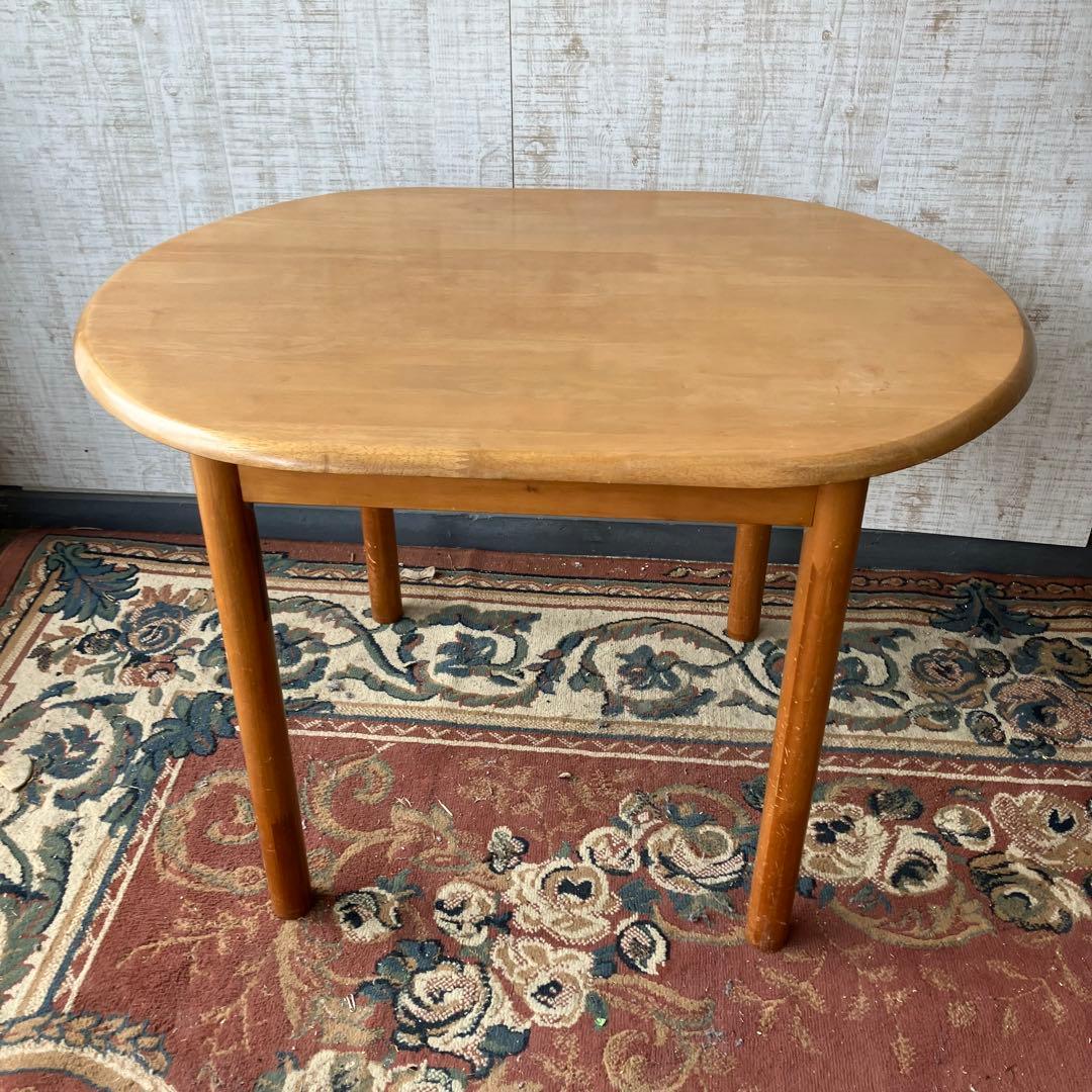 北欧レトロ 光製作所 天然木 楕円形ダイニングテーブル 古道具古家具 ビンテージ