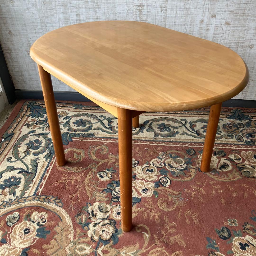 北欧レトロ 光製作所 天然木 楕円形ダイニングテーブル 古道具古家具 ビンテージ