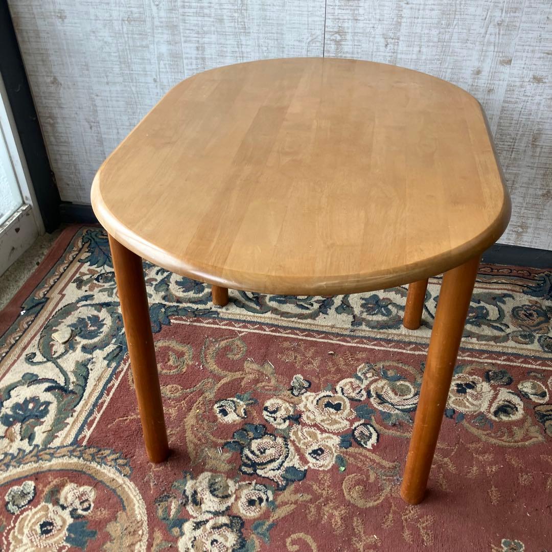 北欧レトロ 光製作所 天然木 楕円形ダイニングテーブル 古道具古家具 ビンテージ