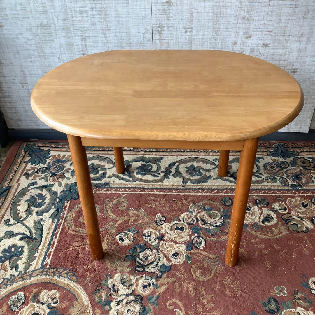 北欧レトロ 光製作所 天然木 楕円形ダイニングテーブル 古道具古家具 ビンテージ