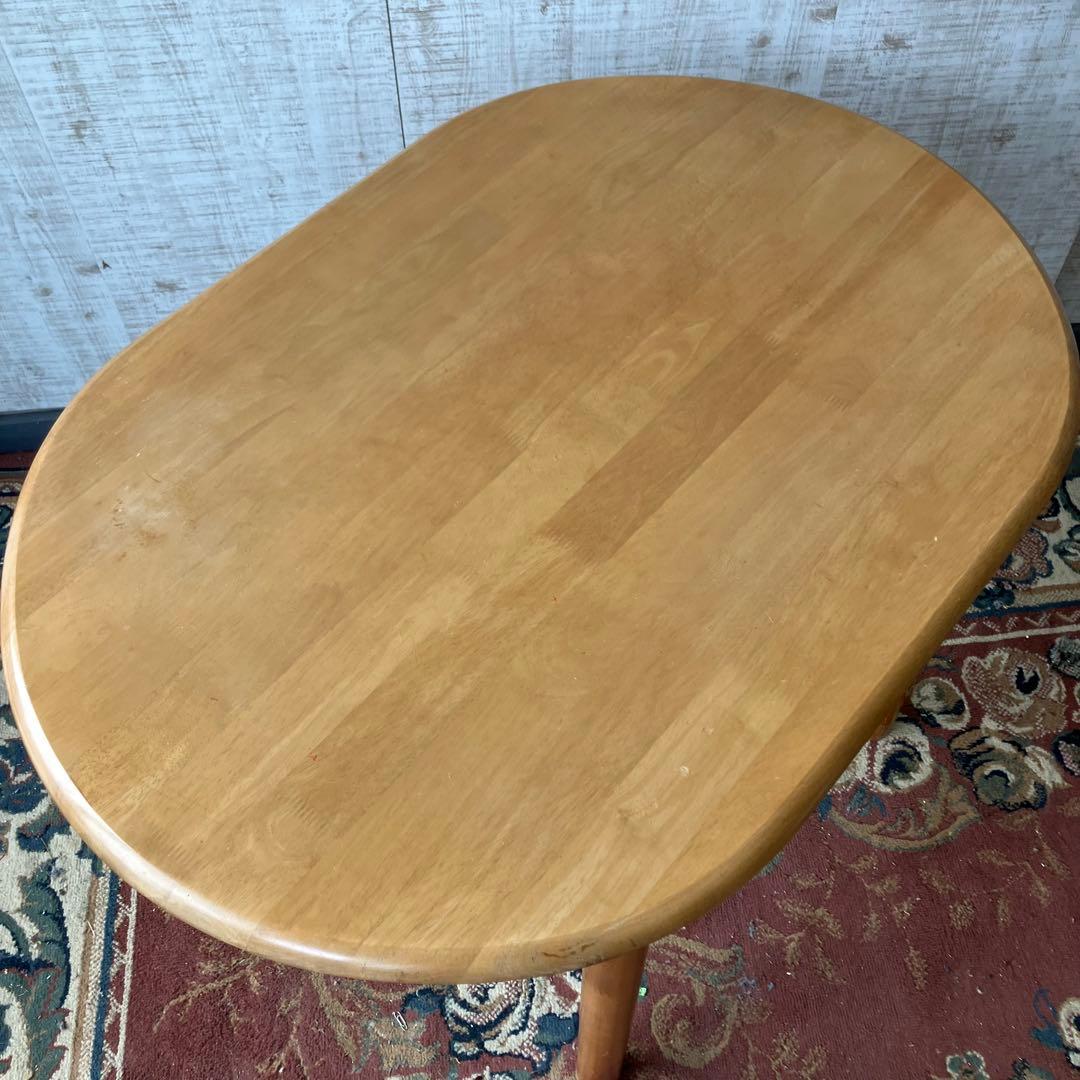 北欧レトロ 光製作所 天然木 楕円形ダイニングテーブル 古道具古家具 ビンテージ