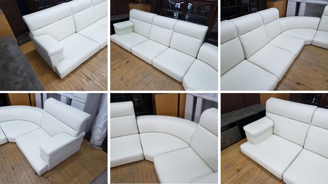 ③ハンドメイドmama　H7　合皮　コーナー ローソファ　５点セット