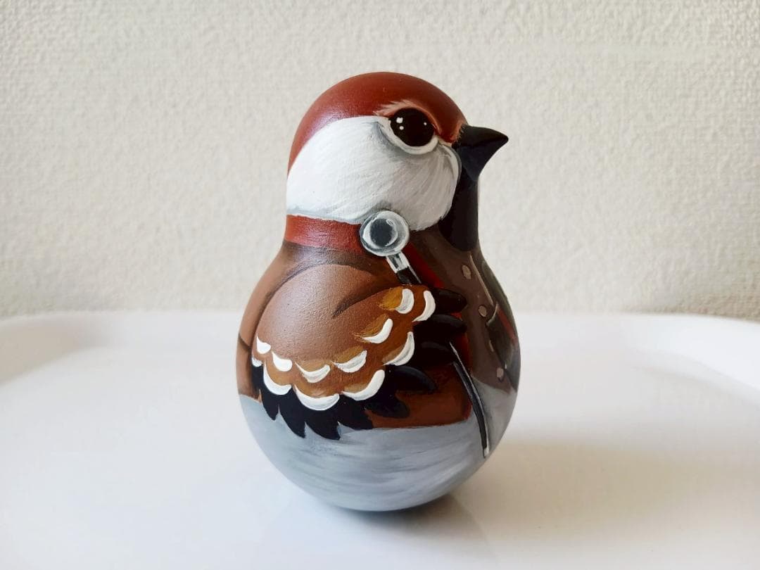 【CBT083】9cm級 おきあがりこぼし(大) スベトラーナ　すずめ