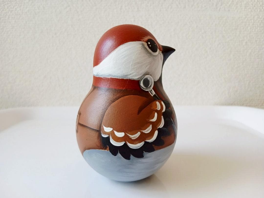 【CBT083】9cm級 おきあがりこぼし(大) スベトラーナ　すずめ