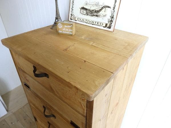 サイズデザインオーダー可1バッタン1扉2引出キャビネットブラウン受注製作