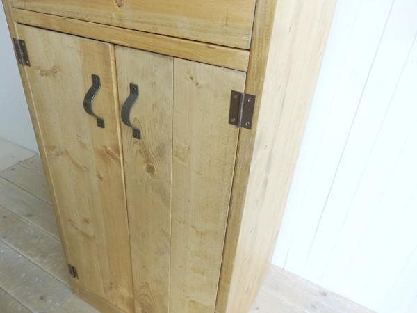 サイズデザインオーダー可1バッタン1扉2引出キャビネットブラウン受注製作