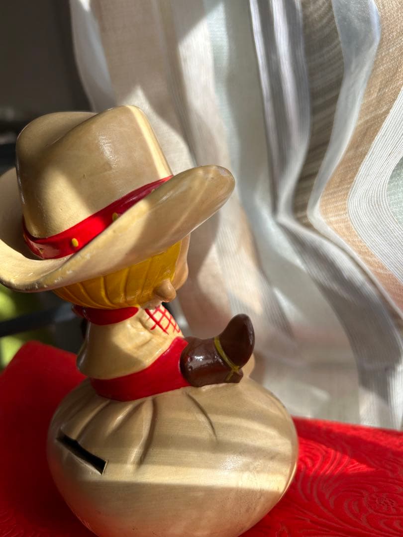 内藤ルネ カウボーイ 貯金箱 昭和レトロ ＄