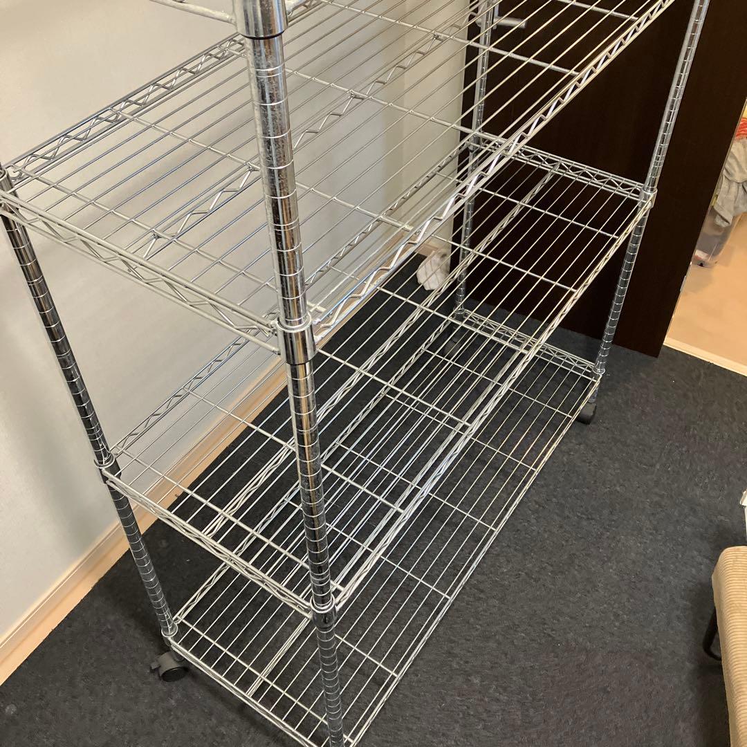 メタルラック キャスター付W120×D46×H155 4段 スチールラック 頑丈