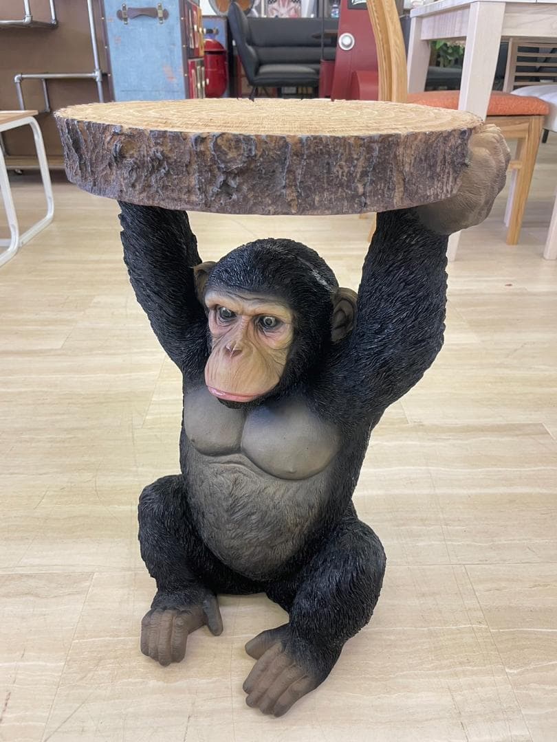 チンパンジー　サイドテーブル　ミニテーブル　アニマル　動物　ソファ　テーブル