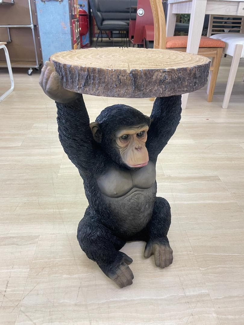 チンパンジー　サイドテーブル　ミニテーブル　アニマル　動物　ソファ　テーブル