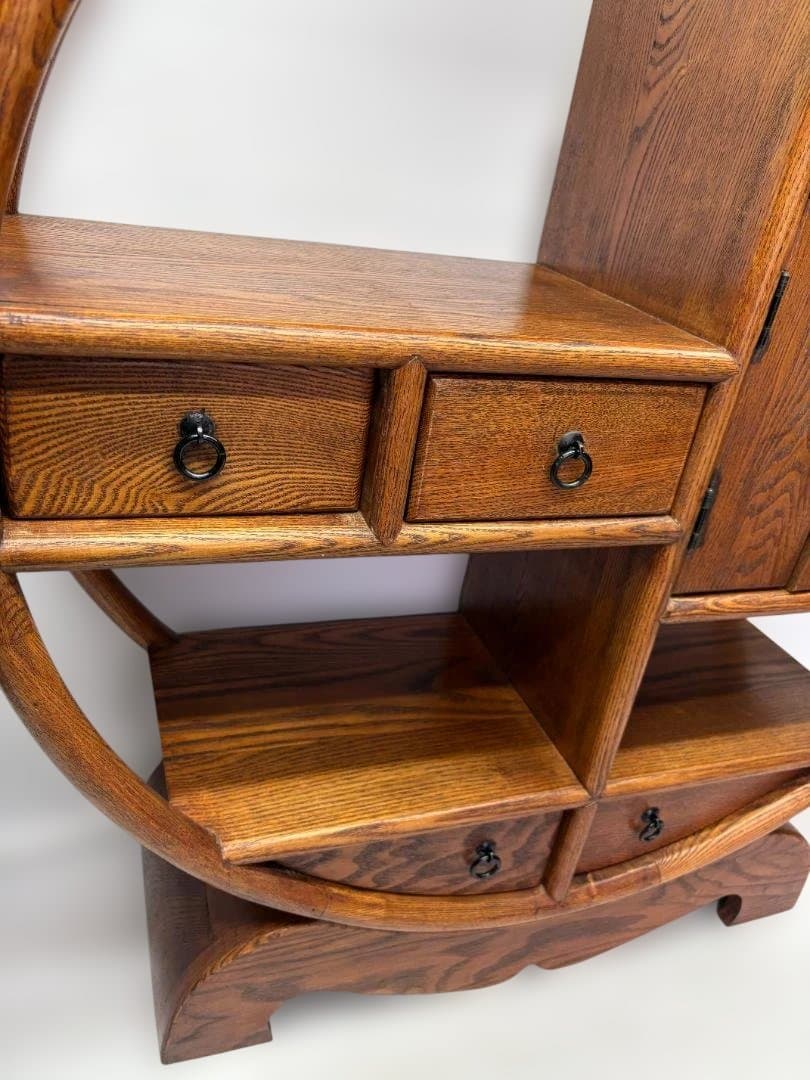 中国家具　円型　飾り棚　丸棚　シノワズリ　和風 01d108