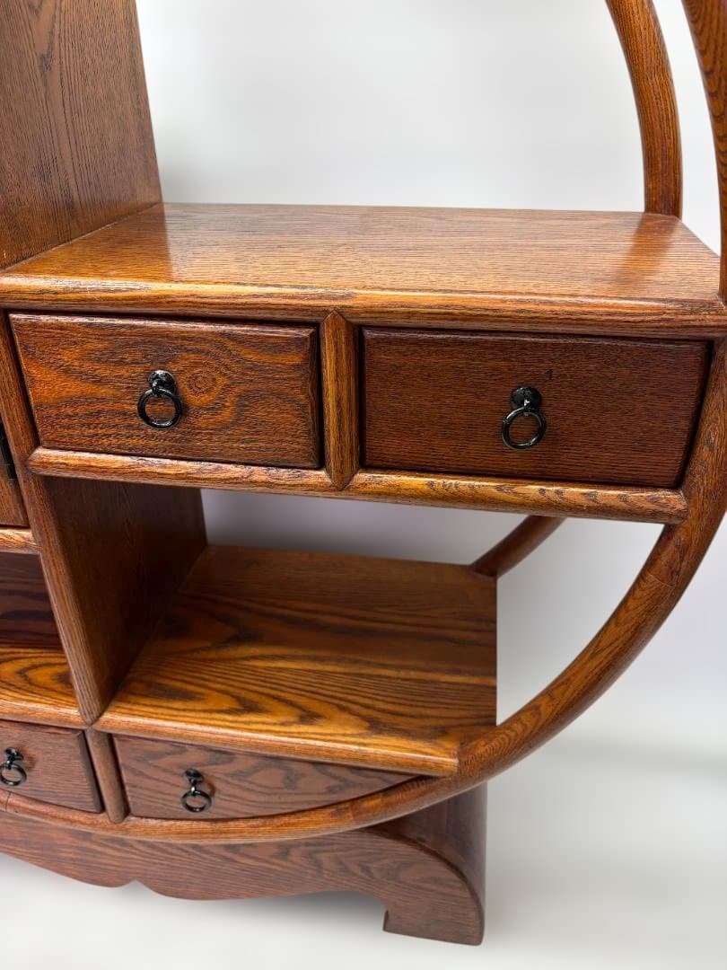 中国家具　円型　飾り棚　丸棚　シノワズリ　和風 01d108